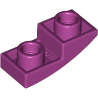 Lego destička 2x1 půl oblouku zakulacená hladká invertovaná, purpurová (6142402)